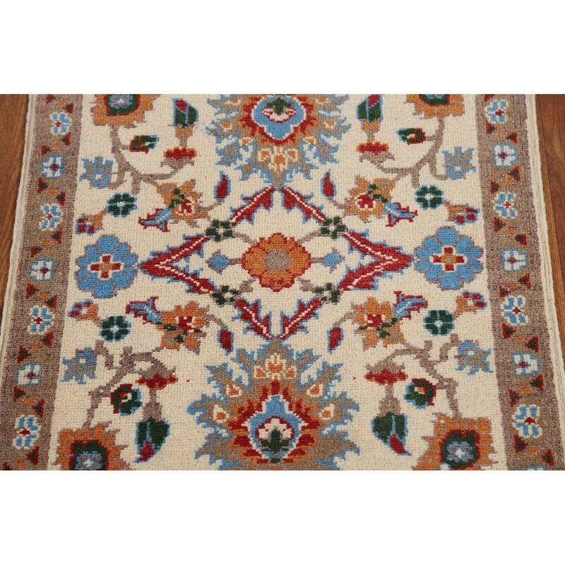 All-Over Floral Kazak Oriental Foyer Rug Hand-Knotted Wool Carpet - 2'0" x 3'0"