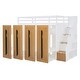 preview thumbnail 13 of 11, Modern Loft Bed with Two-Tone Storage Stairs and Pull-Out Wardrobes, Twin Size