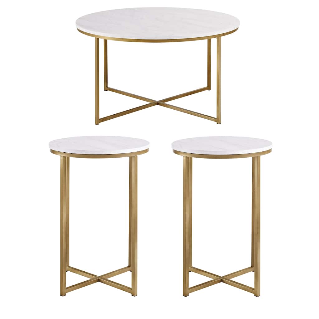Walker Edison Mace 3-piece Round Table Set