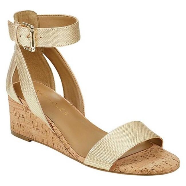 gold strap wedge sandals