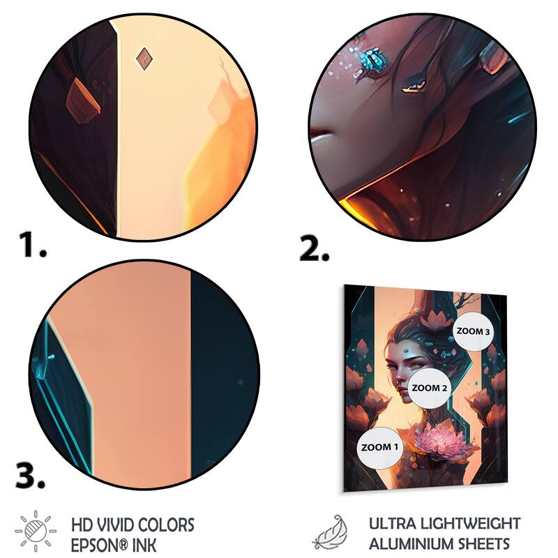 Designart 'Portrait Of Alien V' Woman Sci-Fi Metal Wall Art