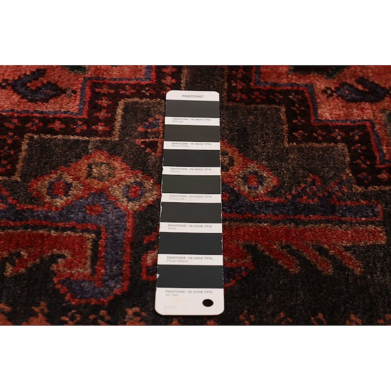 ECARPETGALLERY Hand-knotted Andelz Black, Copper Wool Rug - 3'5 x 9'8