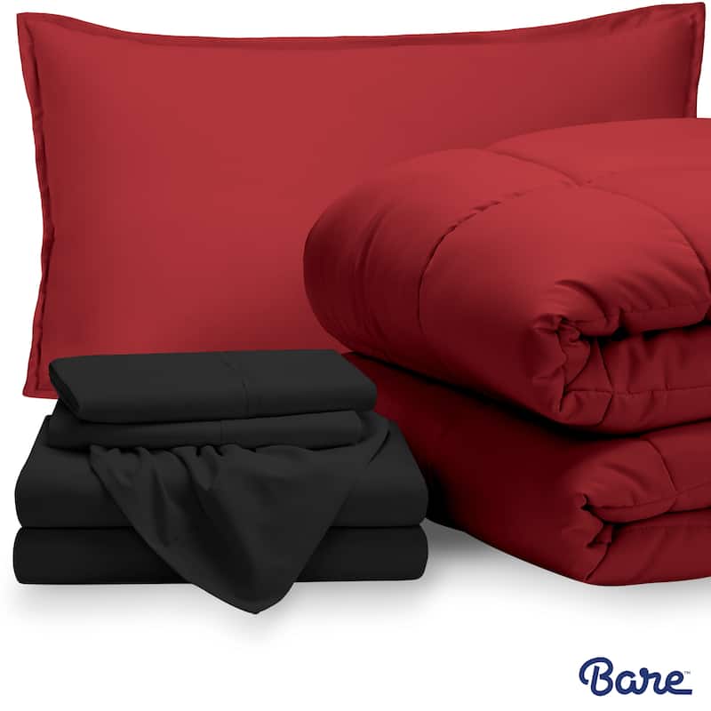 Bare Home Bed-in-a-Bag Down Alternative Comforter & Sheet Set