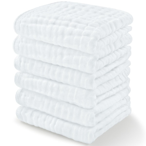 slide 2 of 162, Muslin Baby Washcloths, Soft 10"x10" Cotton by Comfy Cubs