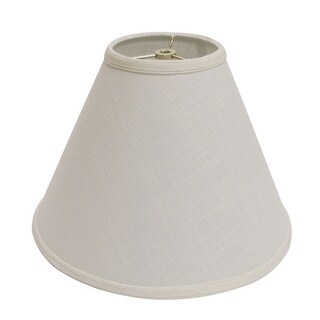 15" Off White Deep Cone Slanted Linen Lampshade - 15"x15"x10" - Bed ...