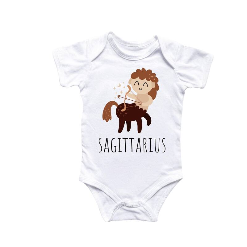 Sagittarius Zodiac - Baby Boy Girl Clothes Infant Bodysuit Funny Cute Newborn 2 - Natural - 0-3M