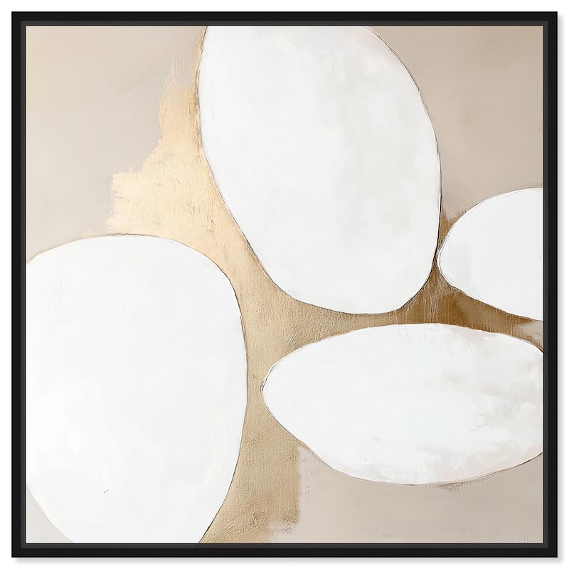 Stacked Stones III Canvas by Art Remedy - 40" x 40" - Black