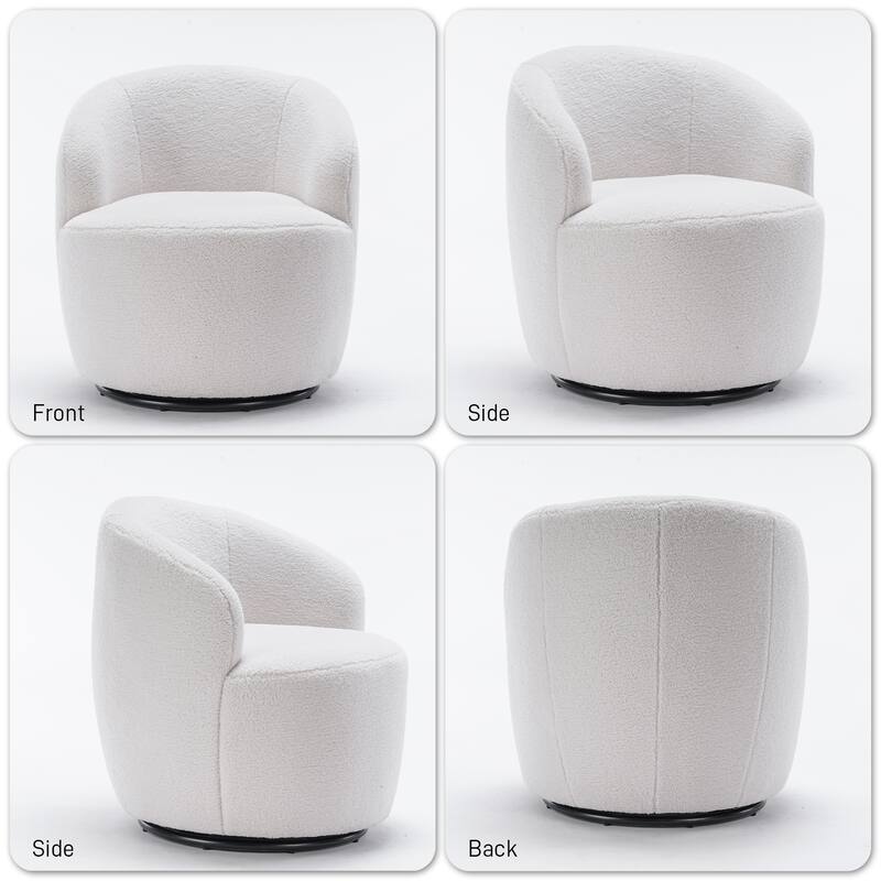 Ouyessir Modern Teddy Upholstered Swivel Barrel Chair(Set of 2)