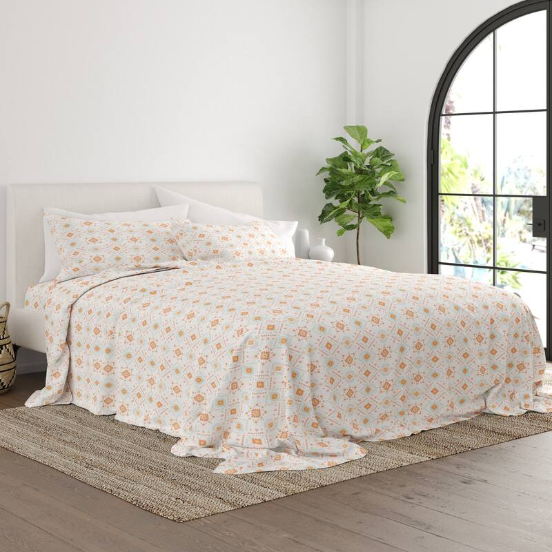 Becky Cameron Aztec Dreams Pattern 4 Piece Deep Pocket Bed Sheet Set