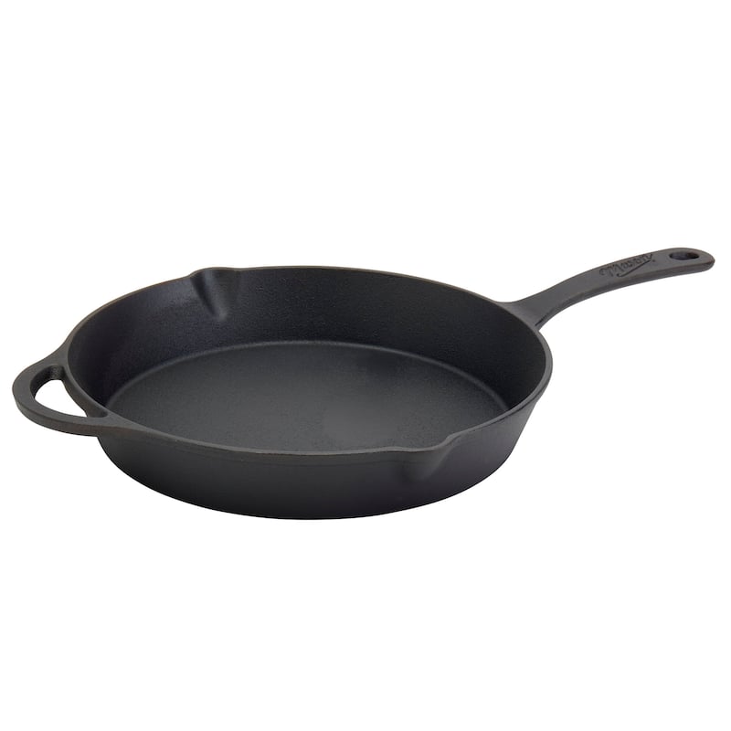 Mason Craft & More 12inch Pre-seasoned Cast Iron Round Fry Pan with Assist Handle