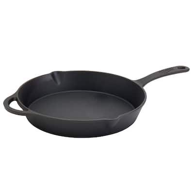 Mason Craft & More 12inch Pre-seasoned Cast Iron Round Fry Pan with Assist Handle