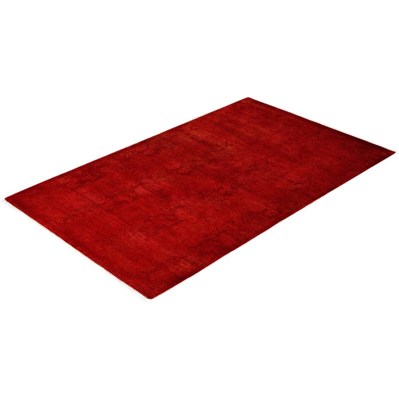 Overdyed One-of-a-Kind Hand-Knotted Area Rug - Orange - 3' 3" x 5' 2"