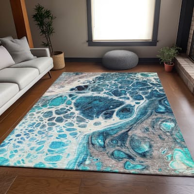 Premium Washable Super Soft Abstract Ink Mayfield Rug