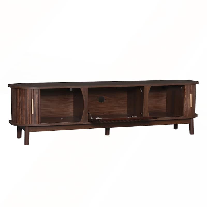 Charming Wood TV Stand with Storage and Stylish Finish for Living Room