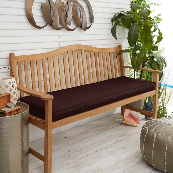 Sunbrella Cast Currant Indoor Outdoor Bench Cushion Corded Bed