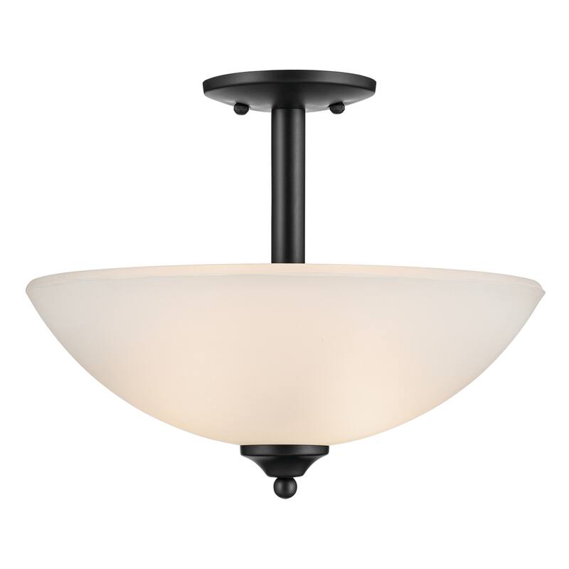 Kichler Lighting Jolie 2-Light Pendant Semi Flush with Satin Etched Glass in Black