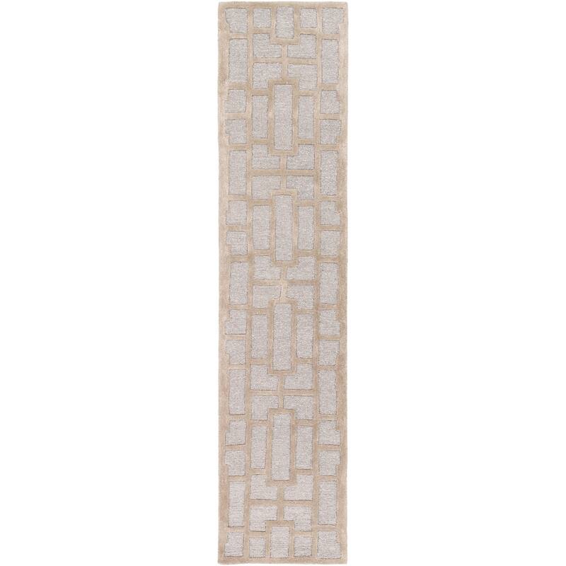 Livabliss Modern & Contemporary Arise Geometric Area Rug - 2'3" x 12' - Beige