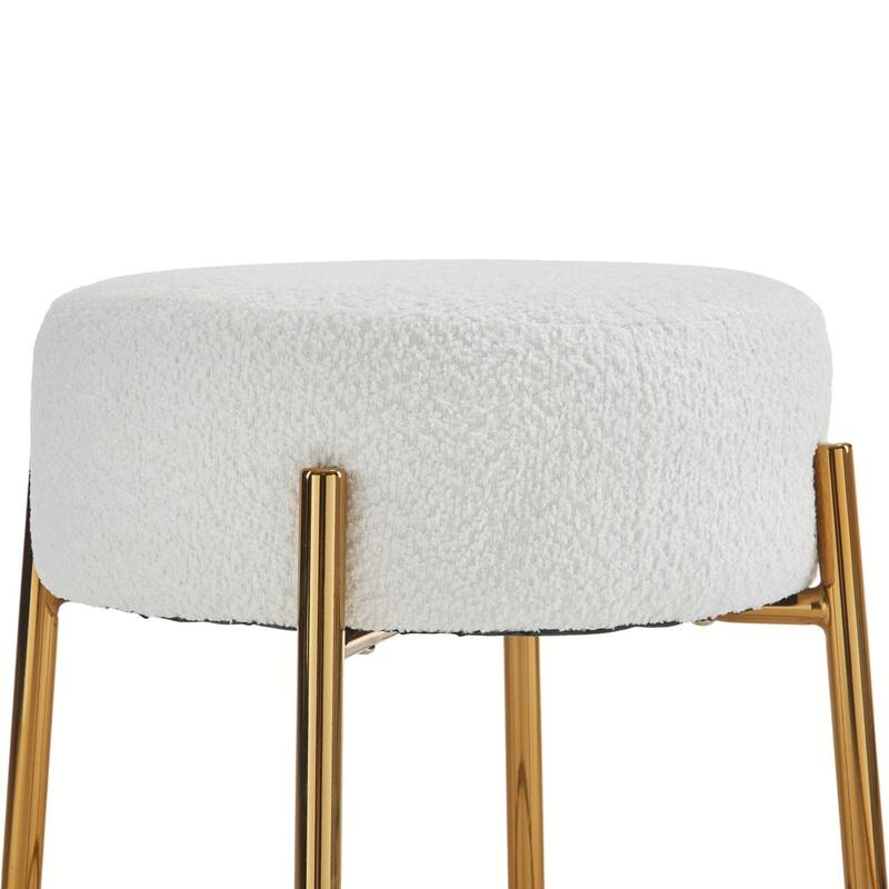 Set of 2 Contemporary Round Bar Stools - 24" Height, Ideal for Kitchens, Coffee Shops, and Bars