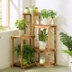 preview thumbnail 6 of 6, 6 Tiers Corner Wooden Plant Stand Shelf Garden Patio Flowers Holder Brown