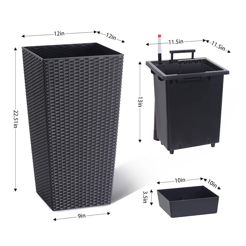 23 inch Tall Outdoor＆Indoor Planter Pots of 2