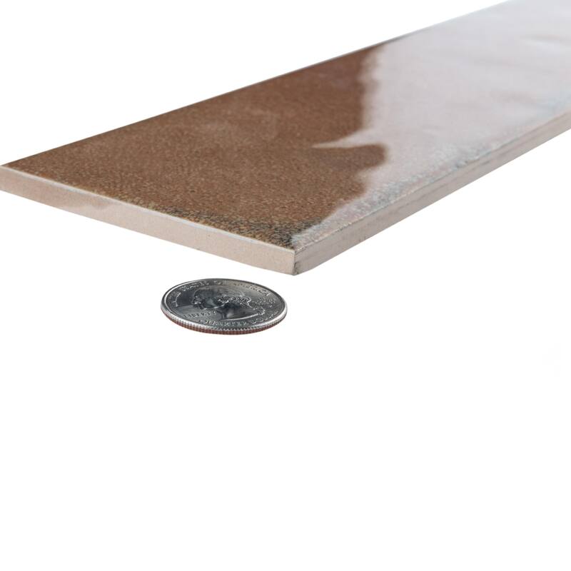 Merola Tile Luca Amber 3-1/8" x 12-3/8" Ceramic Wall Tile