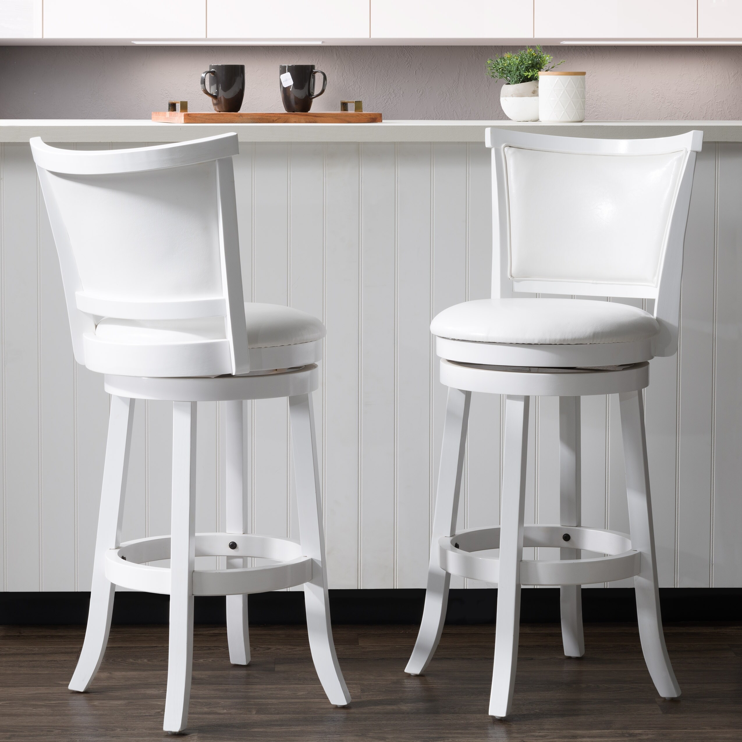 Off white counter shop height stools