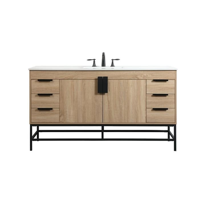 Elegant Lighting VF48860 Eugene 60" Free Standing Single Basin Vanity