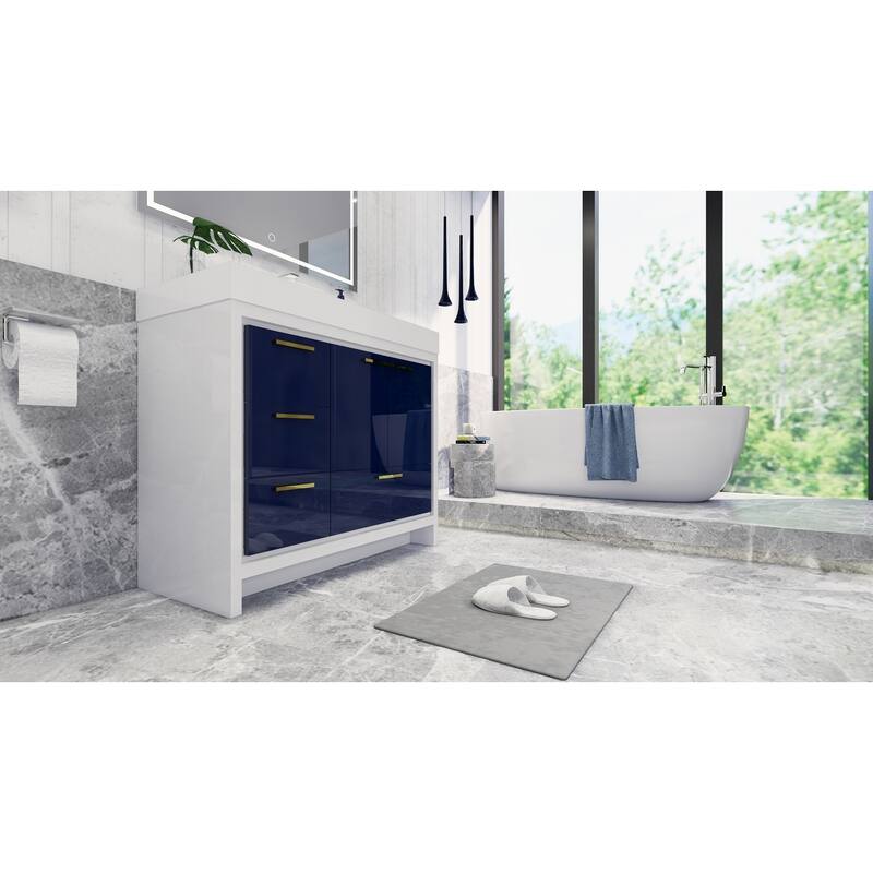 Dove 42'' Freestanding Vanity with Reinforced Acrylic Sink