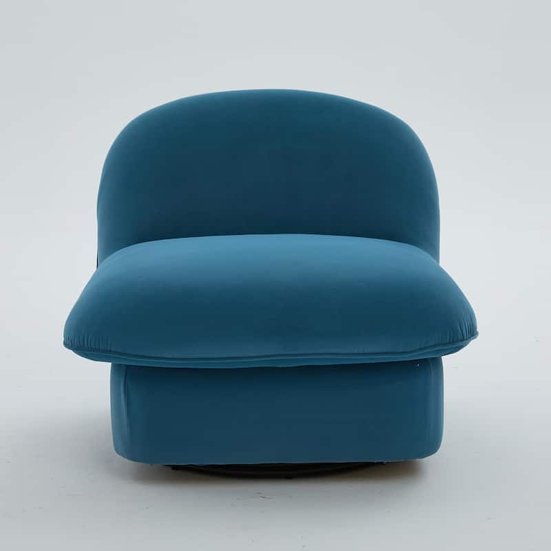 Pumpkin-Shaped Swivel Chair, 360-Degree Swivel Accent Chair for Living Room Bedroom Office