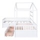 preview thumbnail 6 of 19, Twin Size House Platform Kids Bed Frame with Three Storage Drawers, White