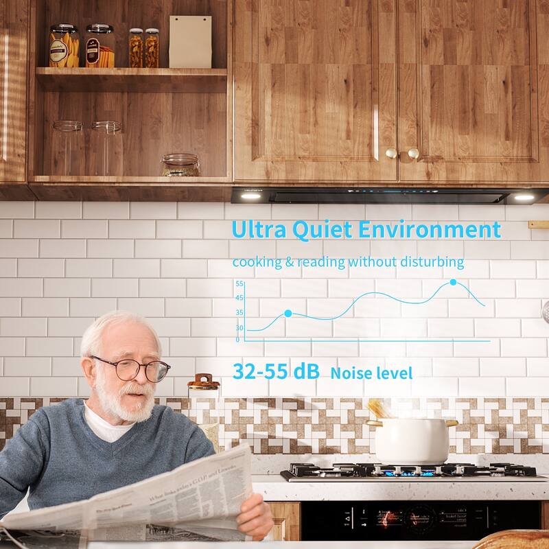 IKTCH 30/36 Inch 900 CFM Ducted Insert Range Hood In Stainless Steel