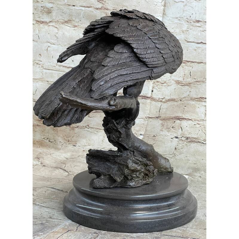 Handmade 100 Percent Real Bronze Statue American Bald Eagle Figure Sculpture Figurine