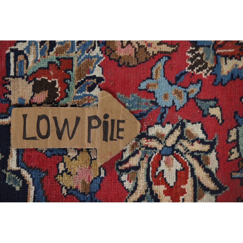 Signed Mashad Vintage Persian Area Rug Handmade Wool Carpet - 8'3" x 11'3"