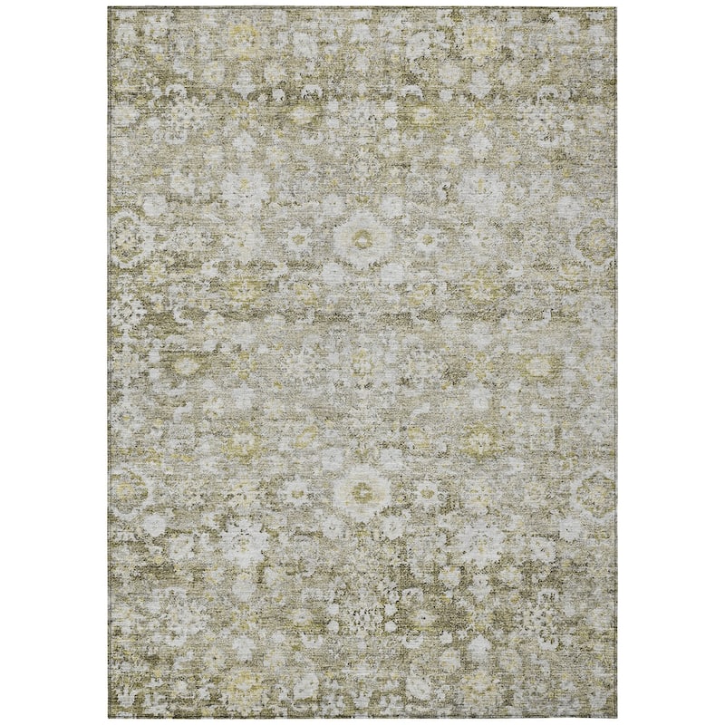 Machine Washable Indoor/ Outdoor Chantille Traditional Vintage Floral Rug