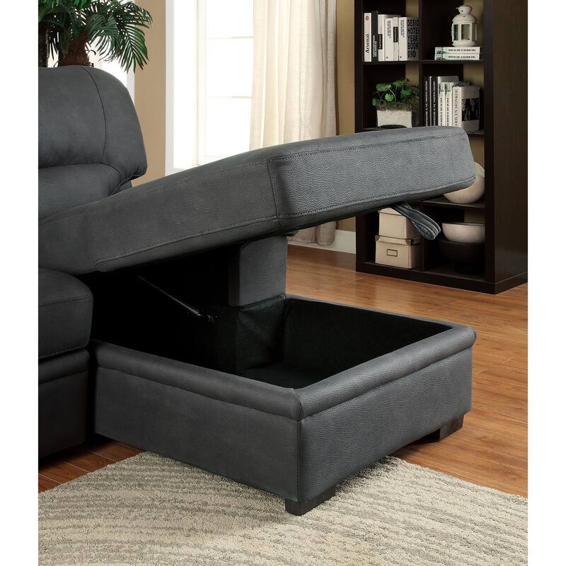 2 Piece Faux Nubuck Fabric Sectional Sofa