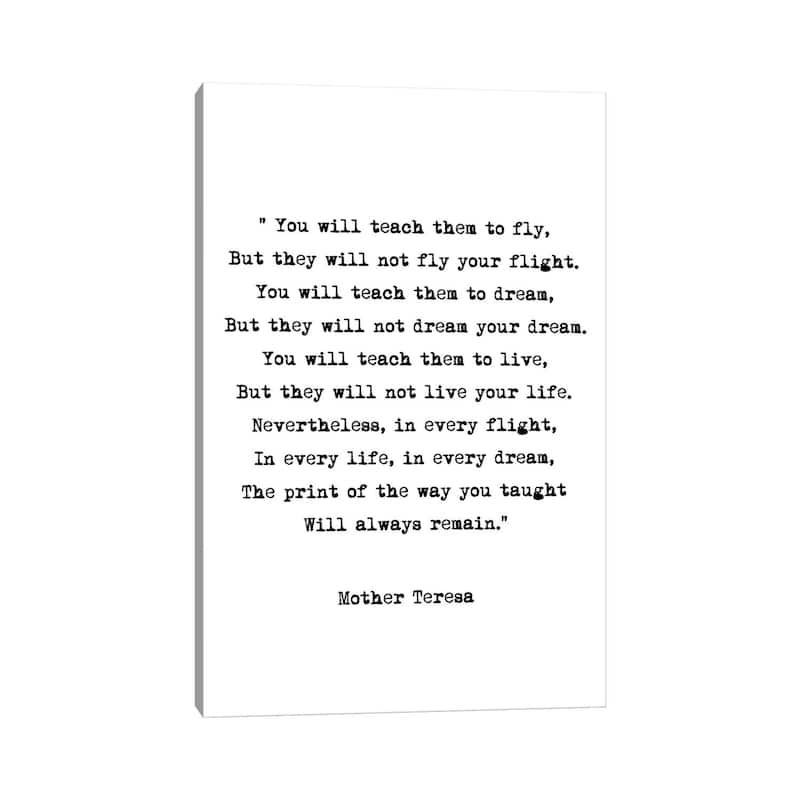 iCanvas "Dream - Mother Theresa Quote" by Mambo Art Studio Canvas Print