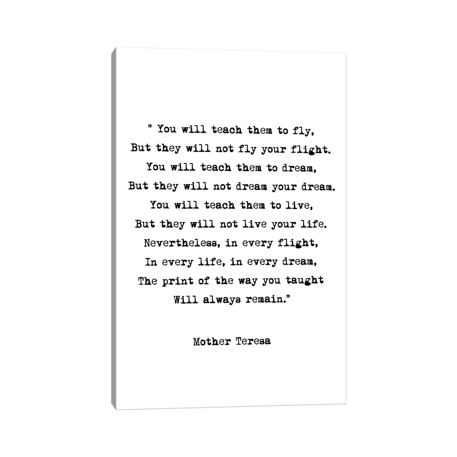 iCanvas "Dream - Mother Theresa Quote" by Mambo Art Studio Canvas Print