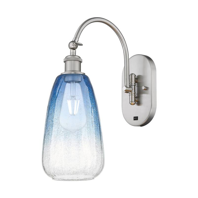 Innovations Lighting Endless Possibilities Ballston - Brookhaven Almond - 1 Light 6" Swiveling Sconce - Sapphire Blue/Brushed Satin Nickel