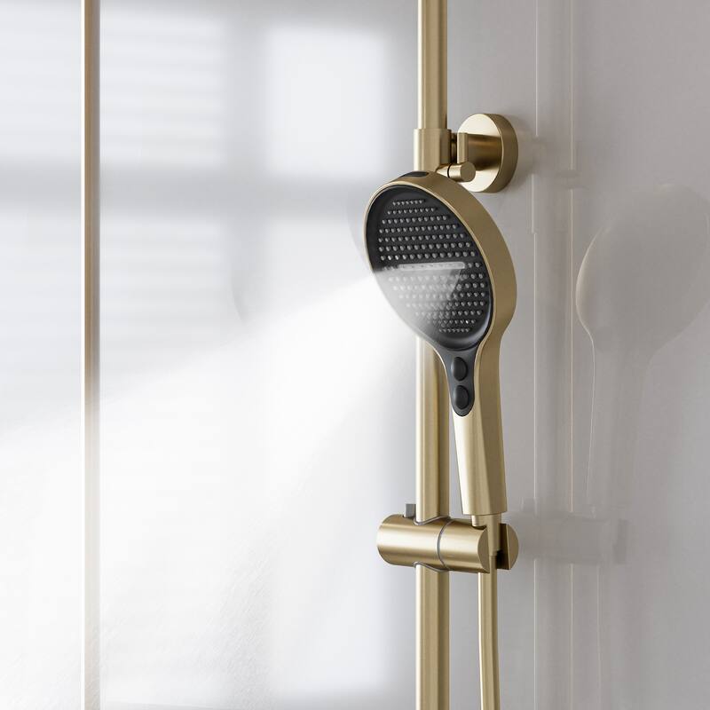 Modland 3-Function Wall Mount Shower System with Tub Spout 10.8" Rainfall Shower & Handheld Shower