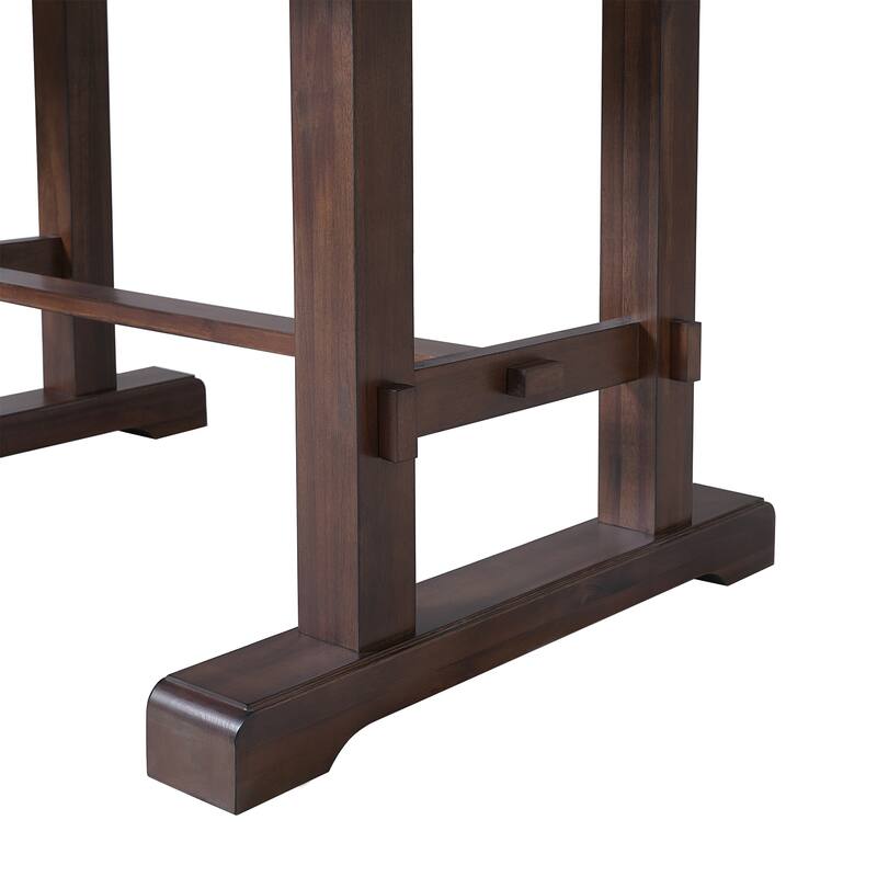 Roomfitters 60 to 78" Extendable Dining Table, Farmhouse Wooden Kitchen Table with Removable Leaf, Table for 4 to 8