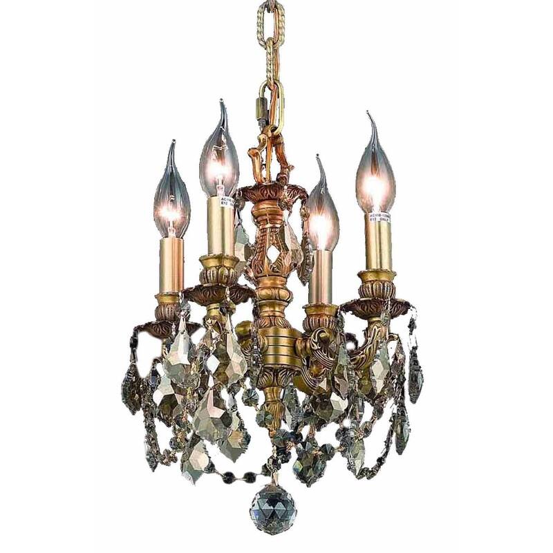 Fleur Illumination Collection Pendant D:10in H:10in Lt:4 French Gold Finish
