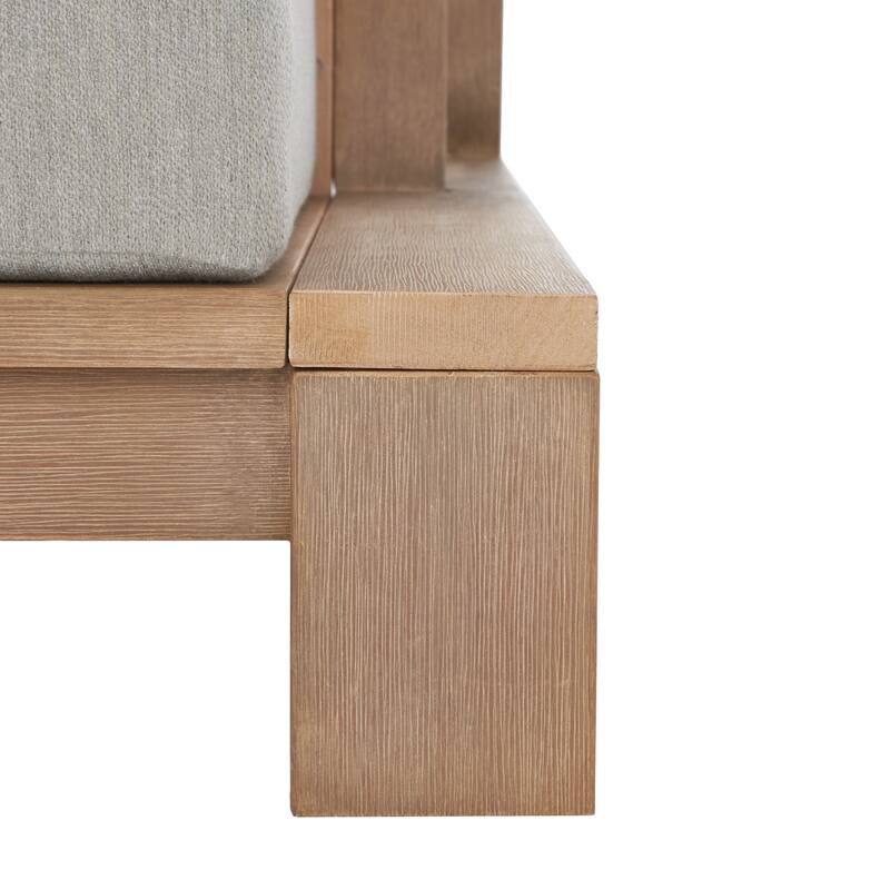 SAFAVIEH Couture Macy Wood Patio Chair - 36 In W x 42.5 In D x 30 In H - 36W x 43D x 30H