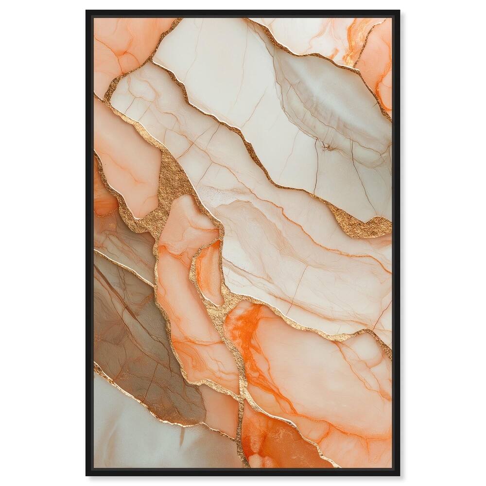 Peach Agate Flow Canvas by Art Remedy