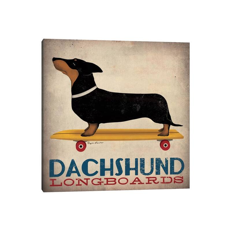 iCanvas "Dachshund Longboards " by Ryan Fowler Canvas Print