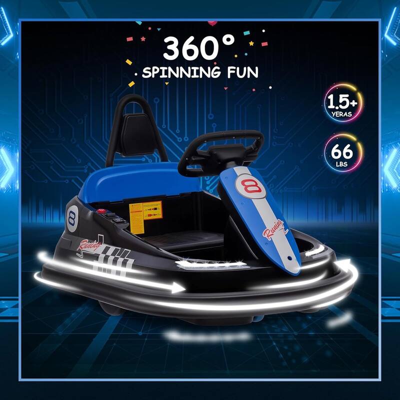 6V Electric Ride On Toy Bumper Car for Kids 1.5-6 Years Old