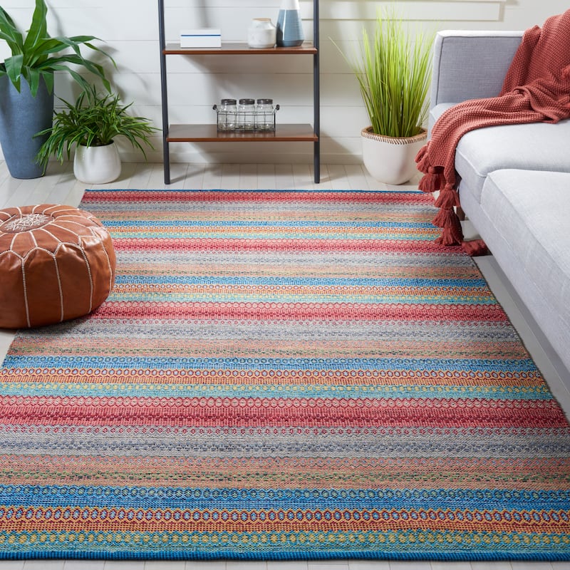 SAFAVIEH Handmade Kilim Vladlena Transitional Rug - 6' x 9' - Blue/Red