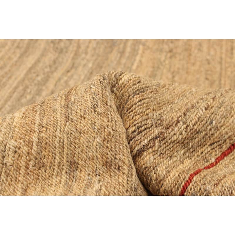 ECARPETGALLERY Flat-Weave Natural Tan Wool Tapestry Kilim - 5'7 x 7'7