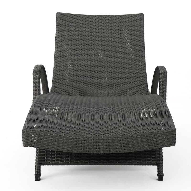 Toscana Wicker Outdoor Armed Chaise Lounge Chair (Set of 2) by Christopher Knight Home - 79.25"L x 27.50"W x 15.00"H