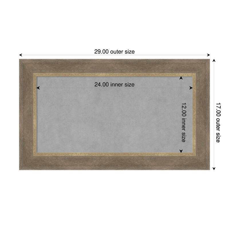 Amanti Art Driftwood Tan Framed Magnetic Board - 29 x 17 in