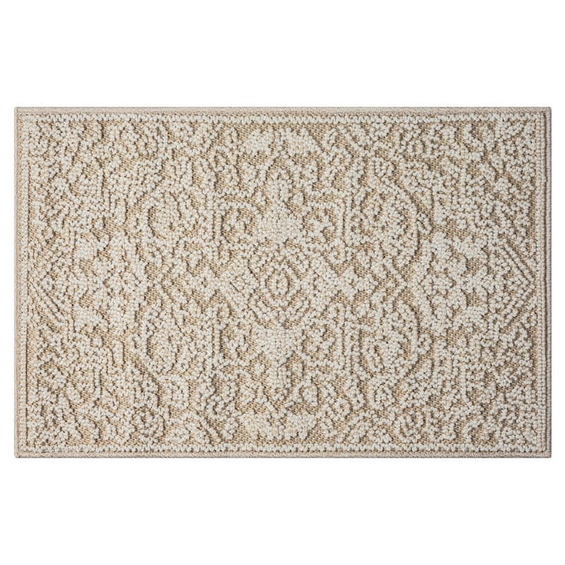 Terra by Obeetee Resort Heriz Rug - Natural/Criss Cross - 2' x 3'